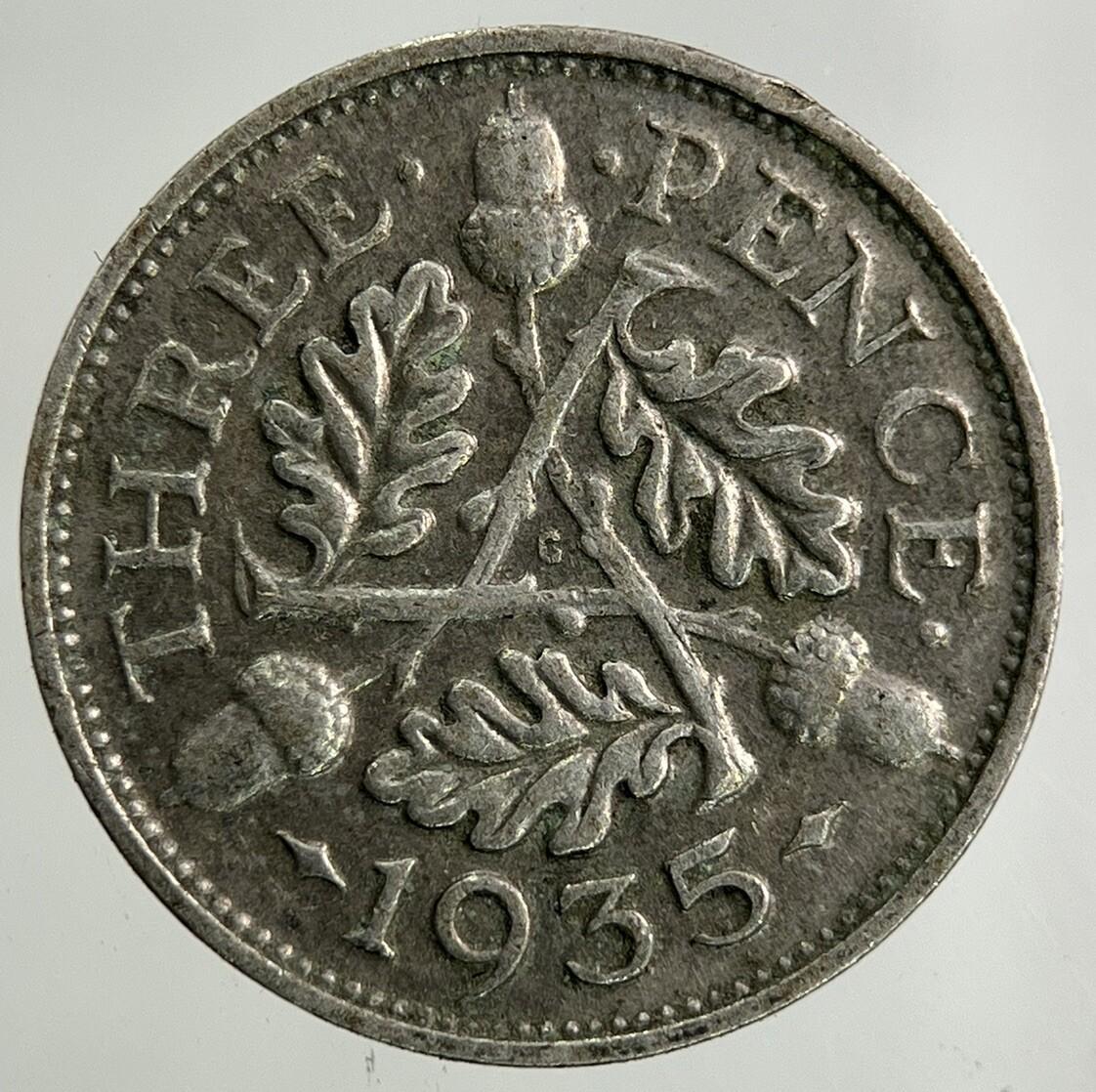 1935 George V Threepence Silver Coin | Fine Collectable Grade