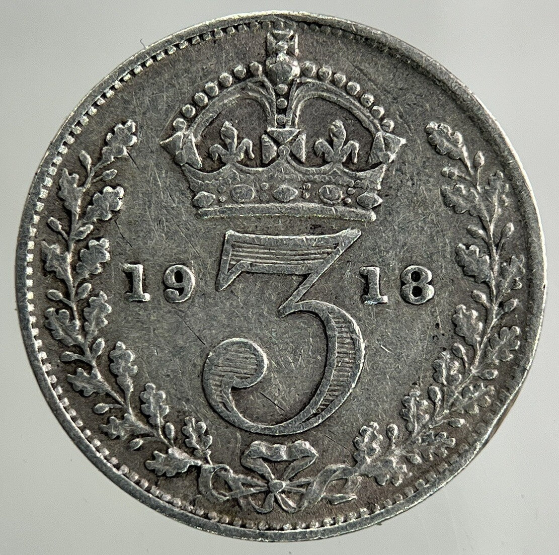 1918 George V Threepence Silver Coin | Fine Collectable Grade