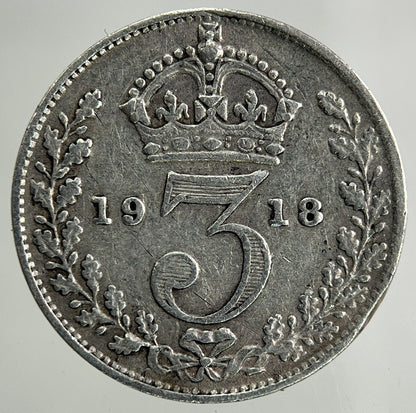 1918 George V Threepence Silver Coin | Fine Collectable Grade