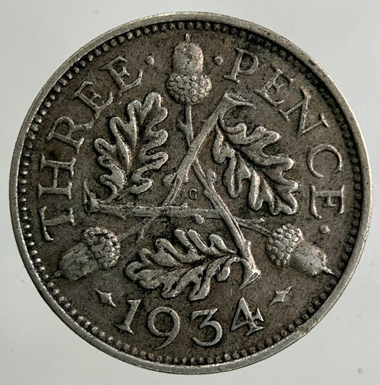 1934 George V Threepence Silver Coin | Very High Grade