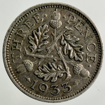 1933 George V Threepence Silver Coin | Very High Grade