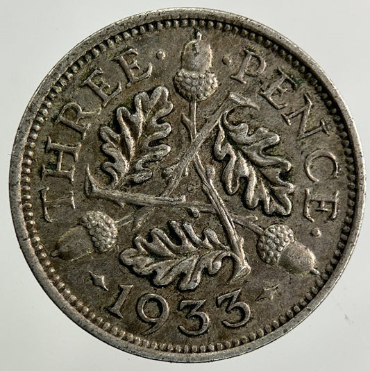 1933 George V Threepence Silver Coin | Very High Grade