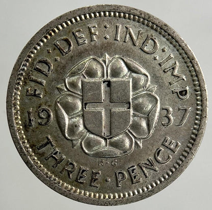 1937 George VI Threepence Silver Coin | Very High Grade