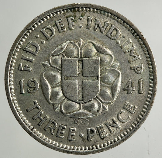 1941 George VI Threepence Silver Coin | Fine Collectable Grade