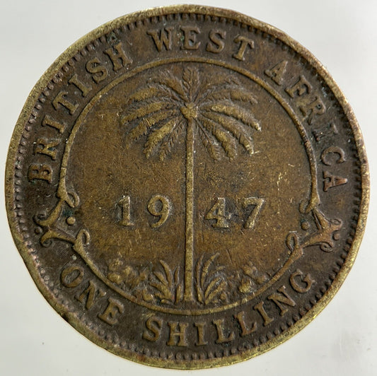 1947 West Africa Shilling Coin | Fine Collectable Grade