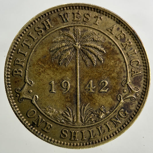 1942 West Africa Shilling Coin | Fine Collectable Grade