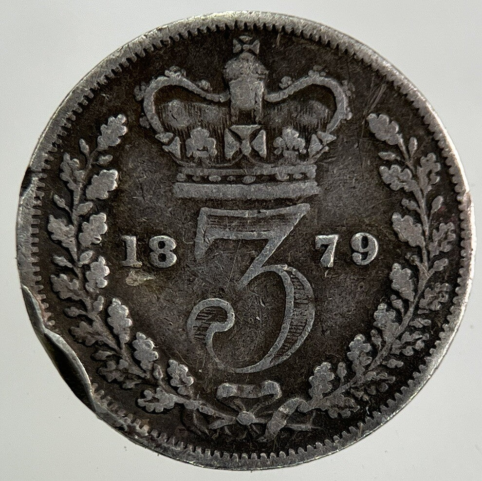 1879 Victoria Threepence Silver Coin | Fine Collectable Grade
