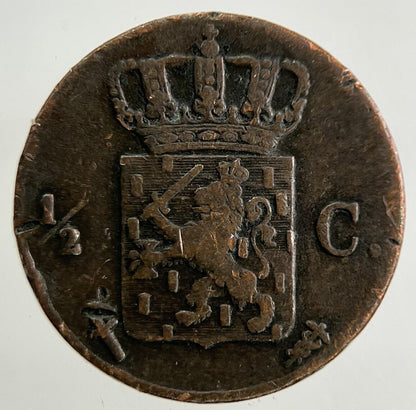 1851 Netherlands 1/2 Half Cent Coin | Fine Collectable Grade