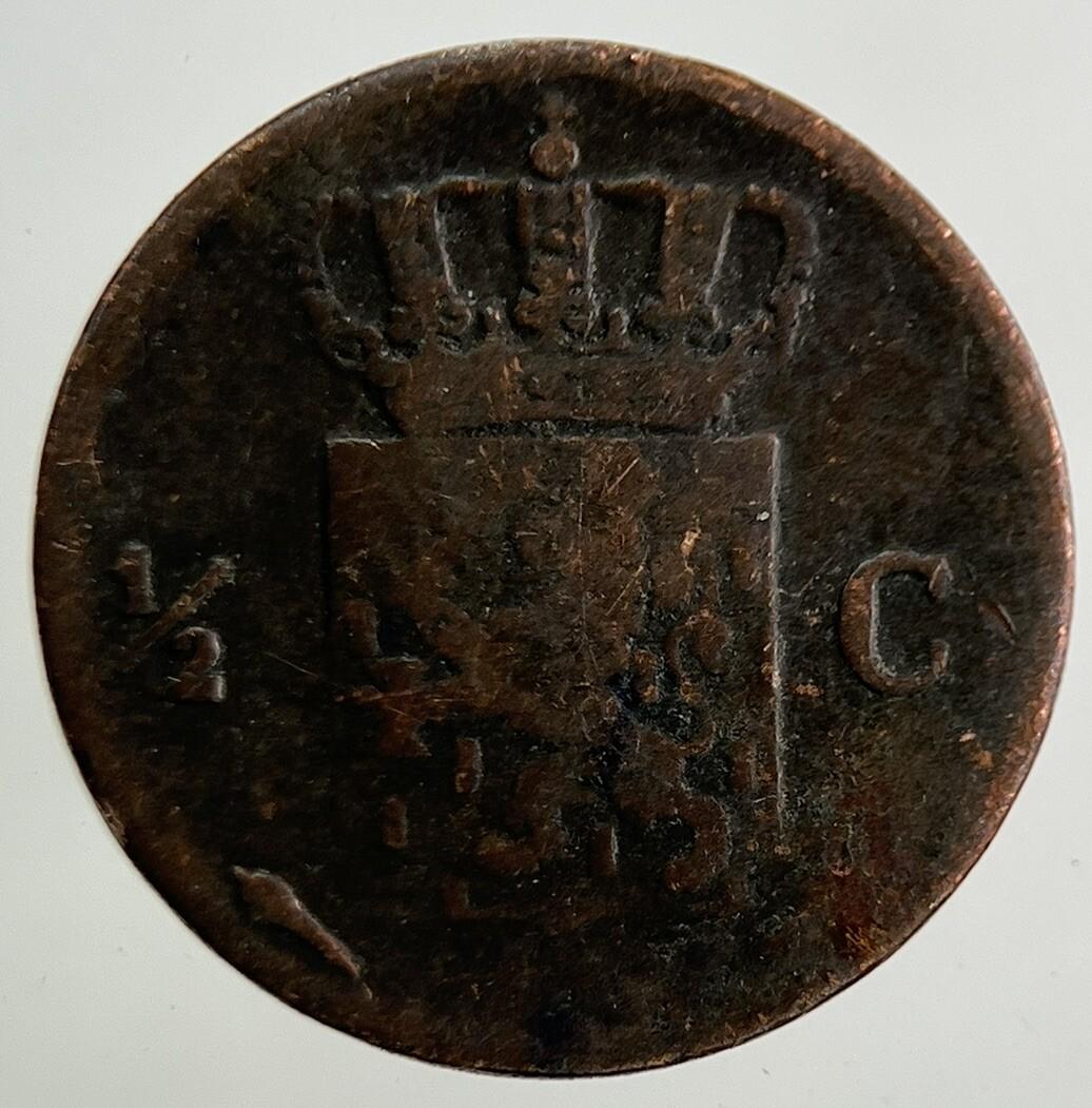 1822 Netherlands 1/2 Half Cent Coin | Collectable Grade