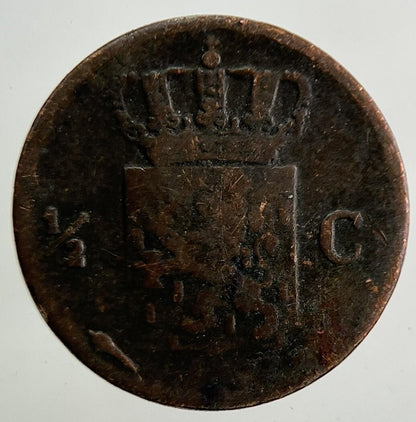 1822 Netherlands 1/2 Half Cent Coin | Collectable Grade