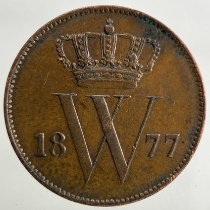 1877 Netherlands 1 Cent Coin | Very High Grade