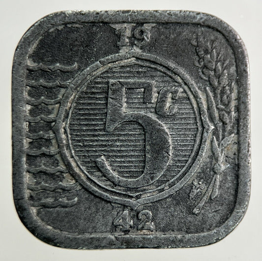 1942 Netherlands 5 Cents Coin | Fine Collectable Grade