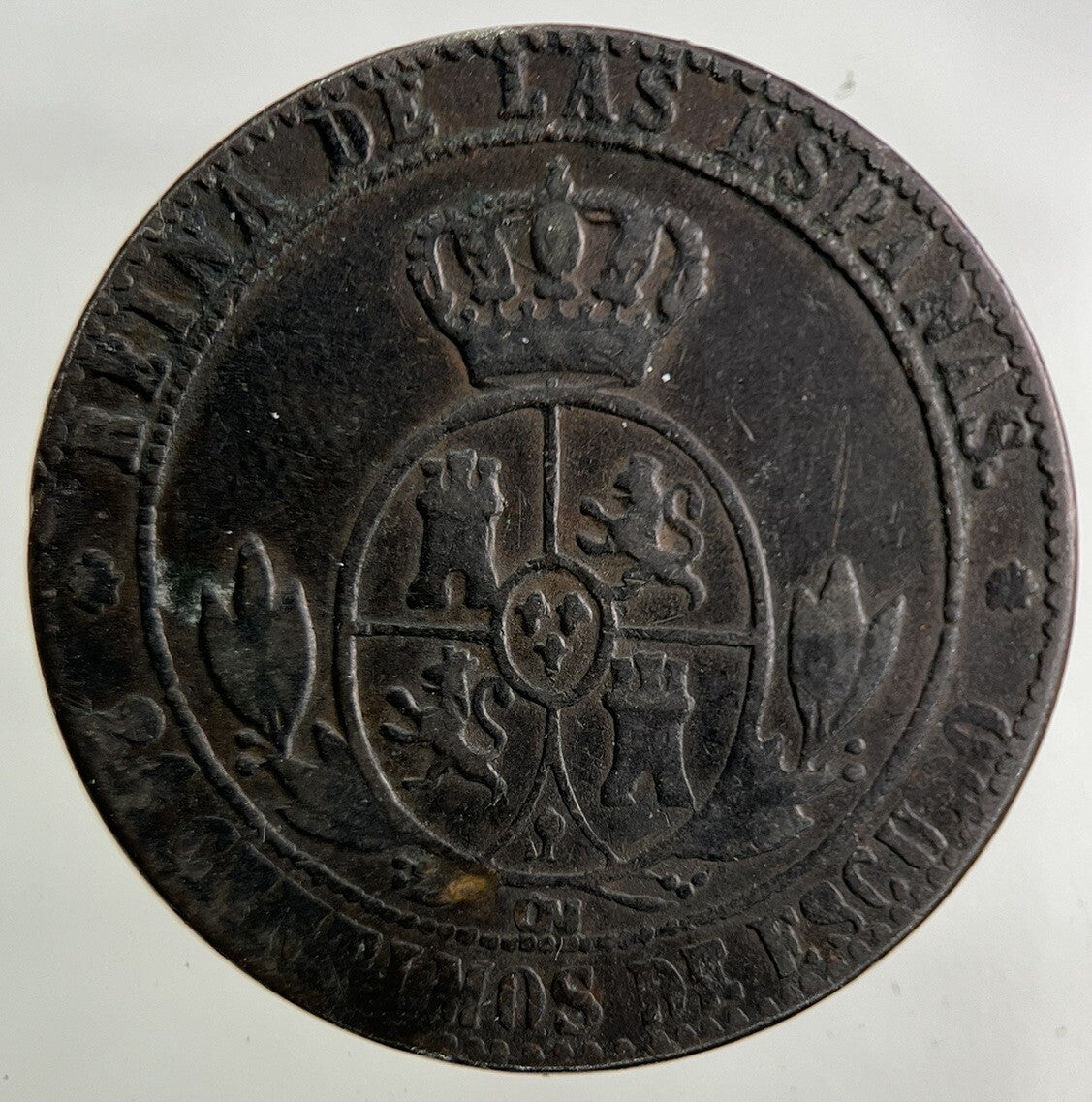 1867 Spain 2 1/2 Centimos Coin | Fine Collectable Grade