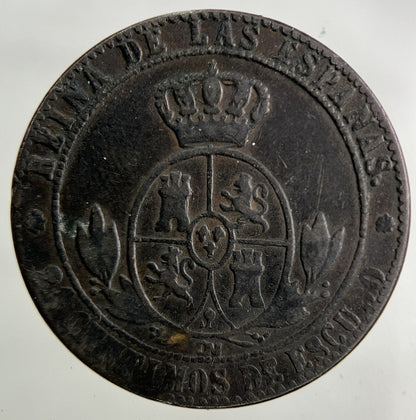 1867 Spain 2 1/2 Centimos Coin | Fine Collectable Grade