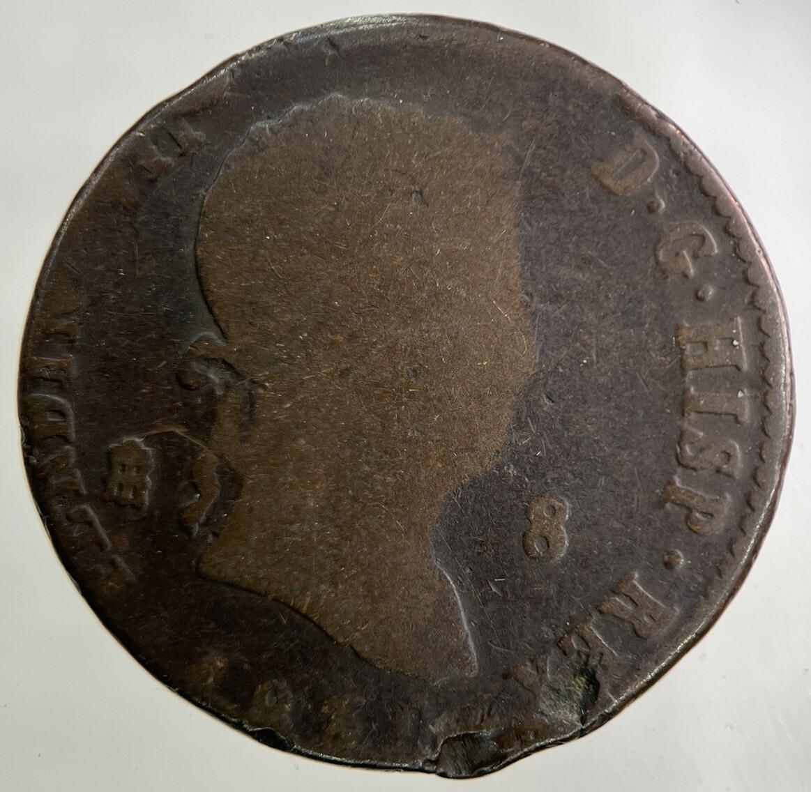 1830 Spain 8 Maravedis Coin | Collectable Grade
