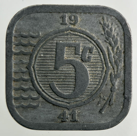 1941 Netherlands 5 Cents Coin | Fine Collectable Grade