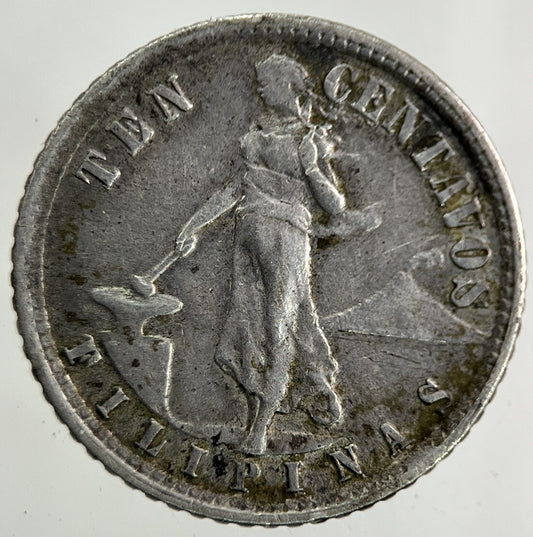 1938 Philippines 10 Centavos Silver Coin | Fine Collectable Grade