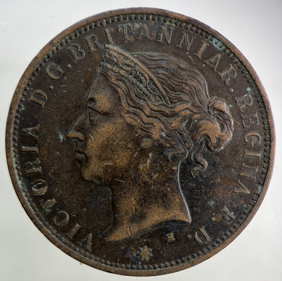 1877 Jersey 1/12 One Twelfth Of A Shilling Coin | Fine Collectable Grade