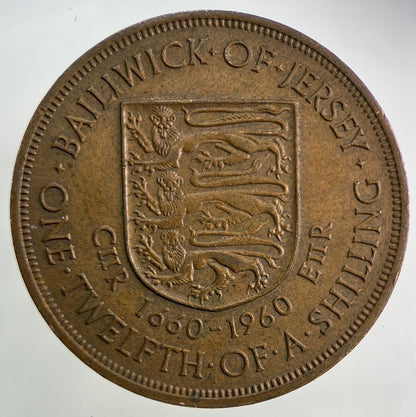 1960 Jersey 1/12 One Twelfth Of A Shilling Coin | Very High Grade