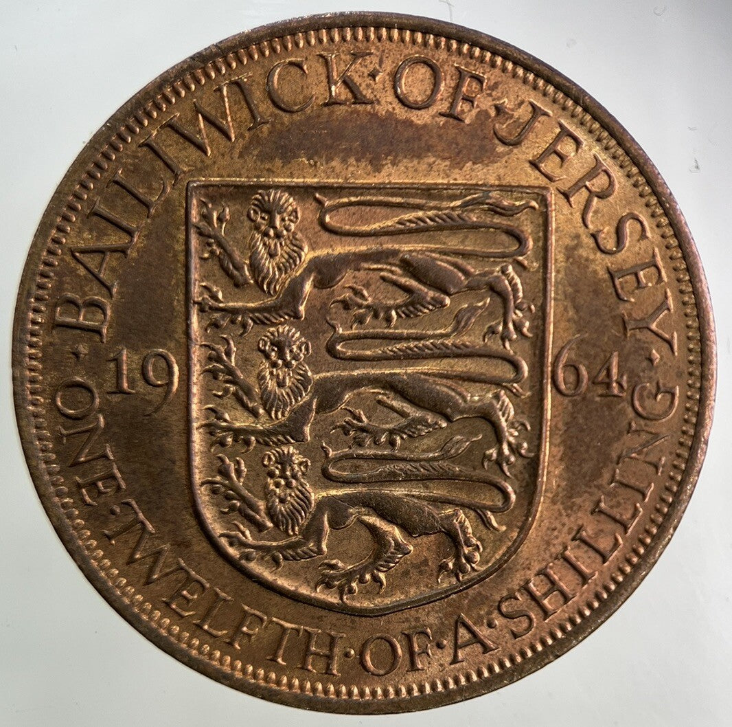 1964 Jersey 1/12 One Twelfth Of A Shilling Coin | Very High Grade