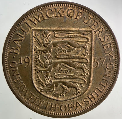 1957 Jersey 1/12 One Twelfth Of A Shilling Coin | Very High Grade