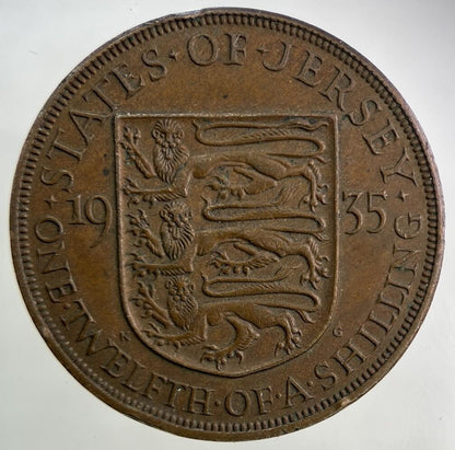 1935 Jersey 1/12 One Twelfth Of A Shilling Coin | Very High Grade
