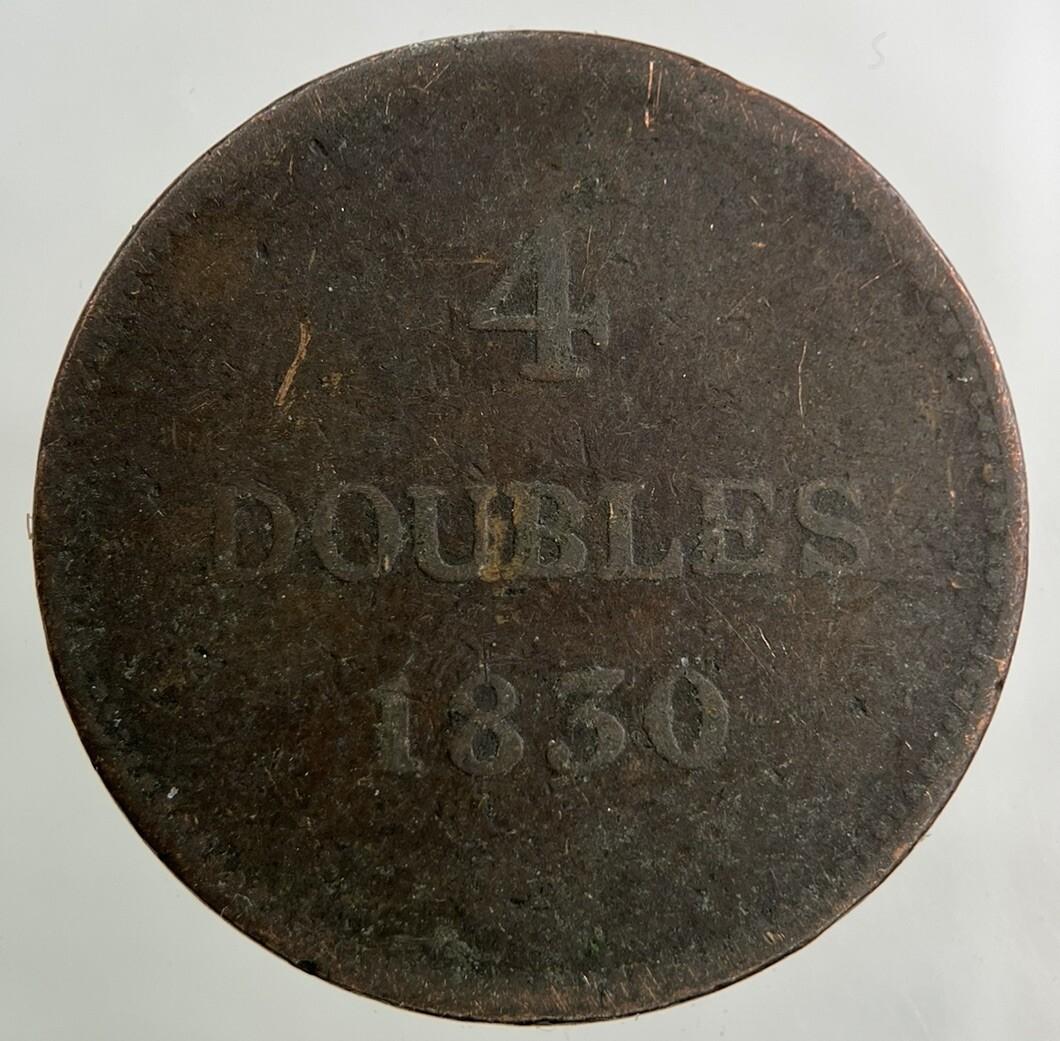 1830 Guernsey 4 Doubles Coin | Fair Grade