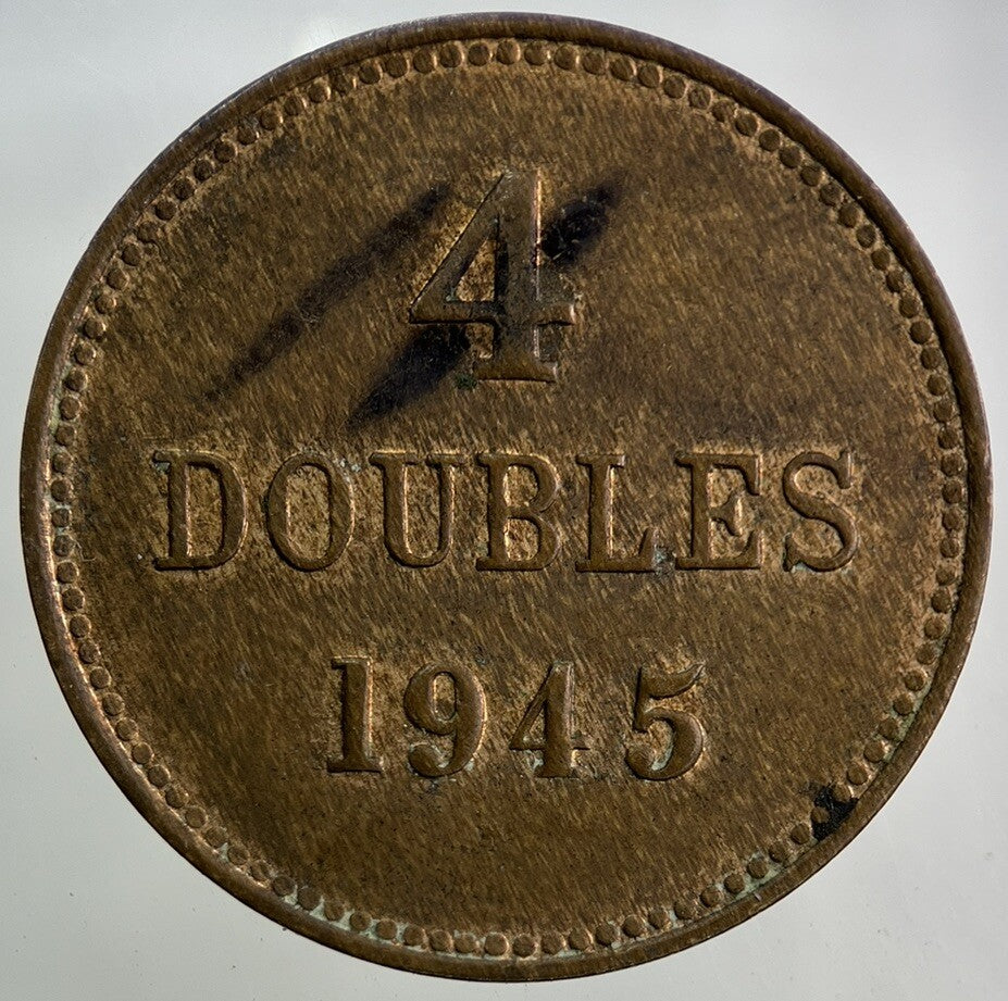 1945 Guernsey 4 Doubles Coin | Very High Grade