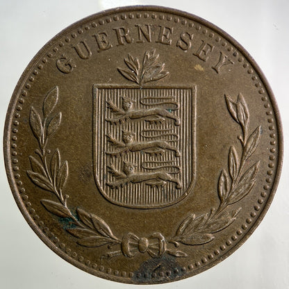 1934 Guernsey 8 Doubles Coin | Very High Grade