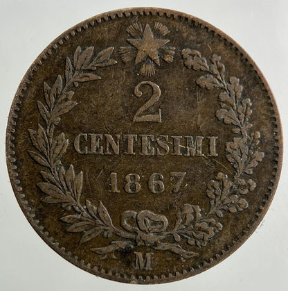 1867 Italy 2 Centesimi Coin | Fine Collectable Grade