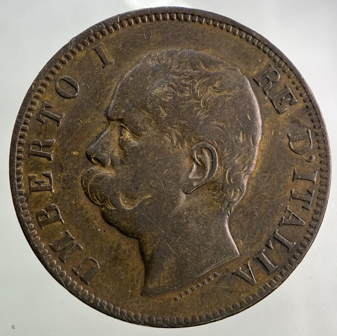 1893 Italy 10 Centesimi Coin | Fine Collectable Grade