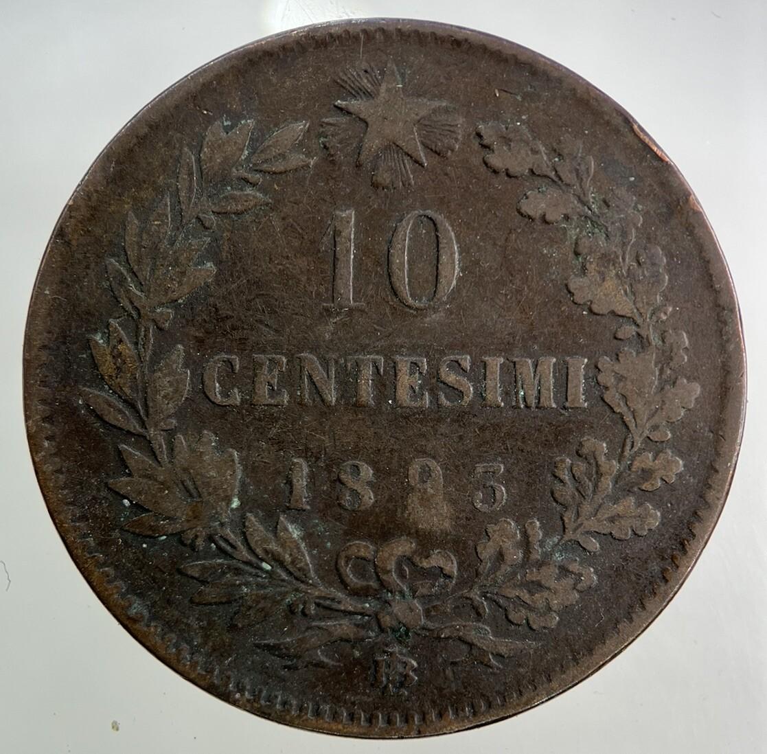 1893 Italy 10 Centesimi Coin | Collectable Grade