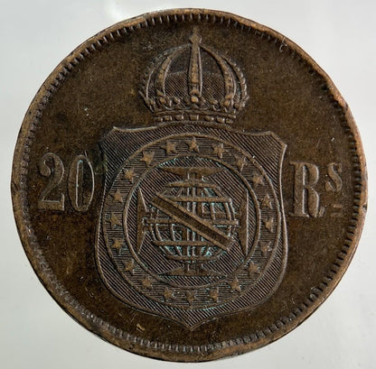 1869 Brazil 20 Reis Coin | Fine Collectable Grade