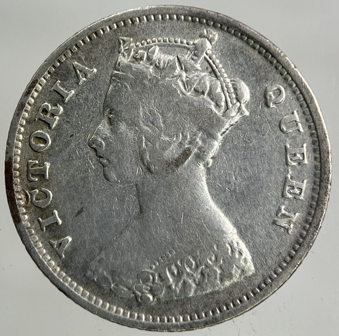 1897 Hong Kong 10 Cents Silver Coin | Fine Collectable Grade