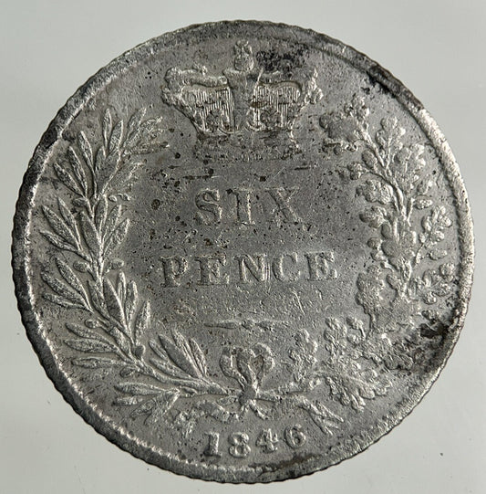 1846 Victoria Sixpence Silver Coin | Fine Collectable Grade