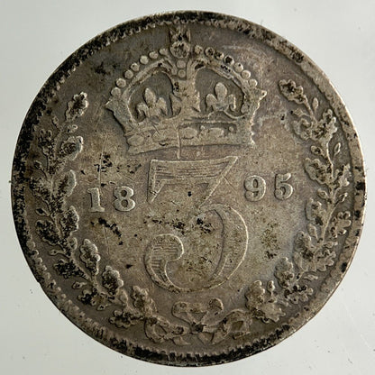 1895 Victoria Threepence Silver Coin | Collectable Grade