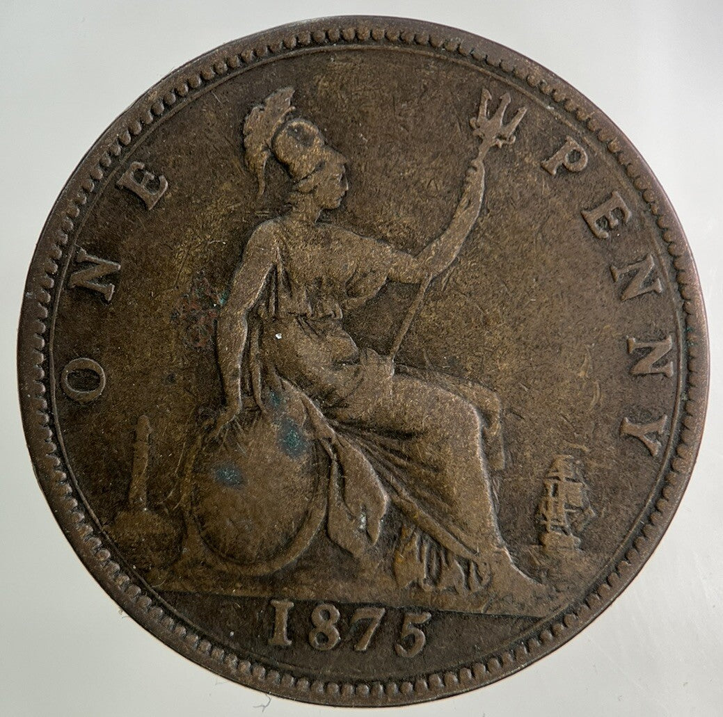 1875 Victoria One Penny Coin | Fine Collectable Grade