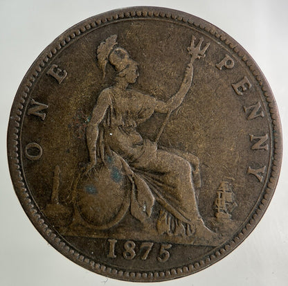 1875 Victoria One Penny Coin | Fine Collectable Grade