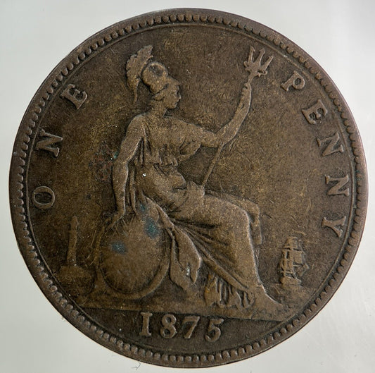 1875 Victoria One Penny Coin | Fine Collectable Grade