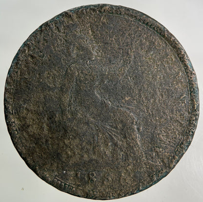 1866 Victoria One Penny Coin | Worn Grade