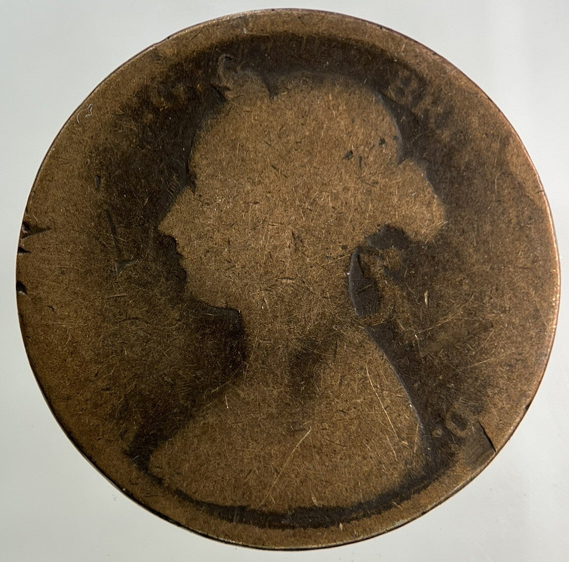 1886 Victoria Half-Penny Coin | Worn Grade