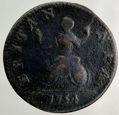 1754 George II 2nd Farthing Coin | Fine Collectable Grade