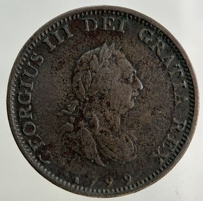 1799 George III 3rd Farthing Coin | Fine Collectable Grade