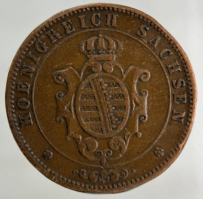 1864 Germany German States 5 Pfennig Coin | Fine Collectable Grade