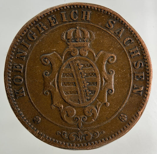 1864 Germany German States 5 Pfennig Coin | Fine Collectable Grade