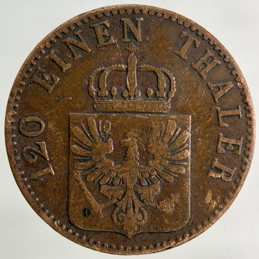 1861 Germany German States 3 Pfennig Coin | Fine Collectable Grade