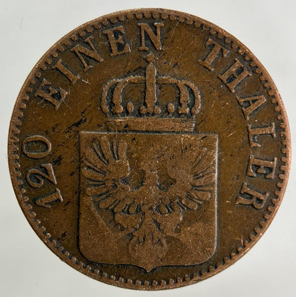 1858 Germany German States 3 Pfennig Coin | Collectable Grade