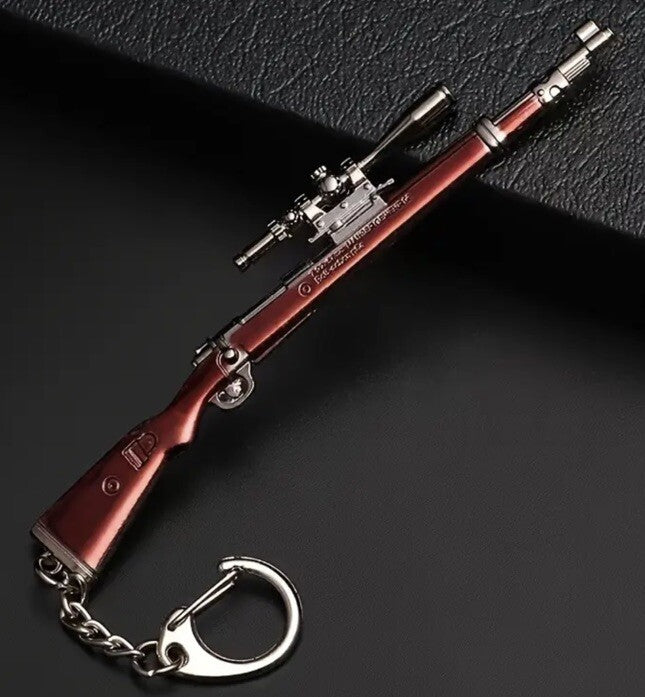 Mini German WWII Sniper Rifle Shaped Keyring Premium Keychain Gift UK
