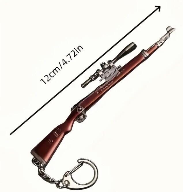 Mini German WWII Sniper Rifle Shaped Keyring Premium Keychain Gift UK