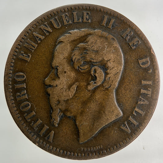 1863 Italy 10 Centesimi Coin | Fine Collectable Grade